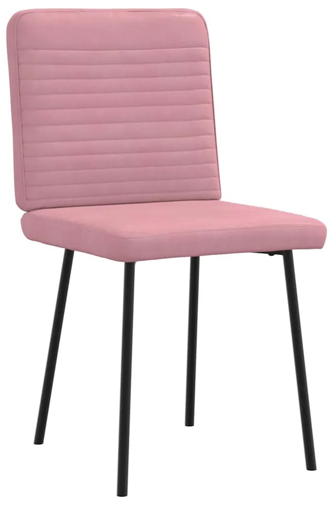 Cadeiras de jantar 4 pcs veludo rosa