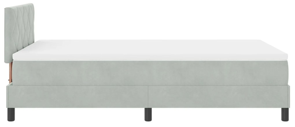 Cama Box com Colchão vidaXL Cinza Claro 120x200 cm Veludo