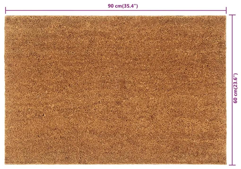 Tapete de porta 60x90 cm fibra de coco tufada natural