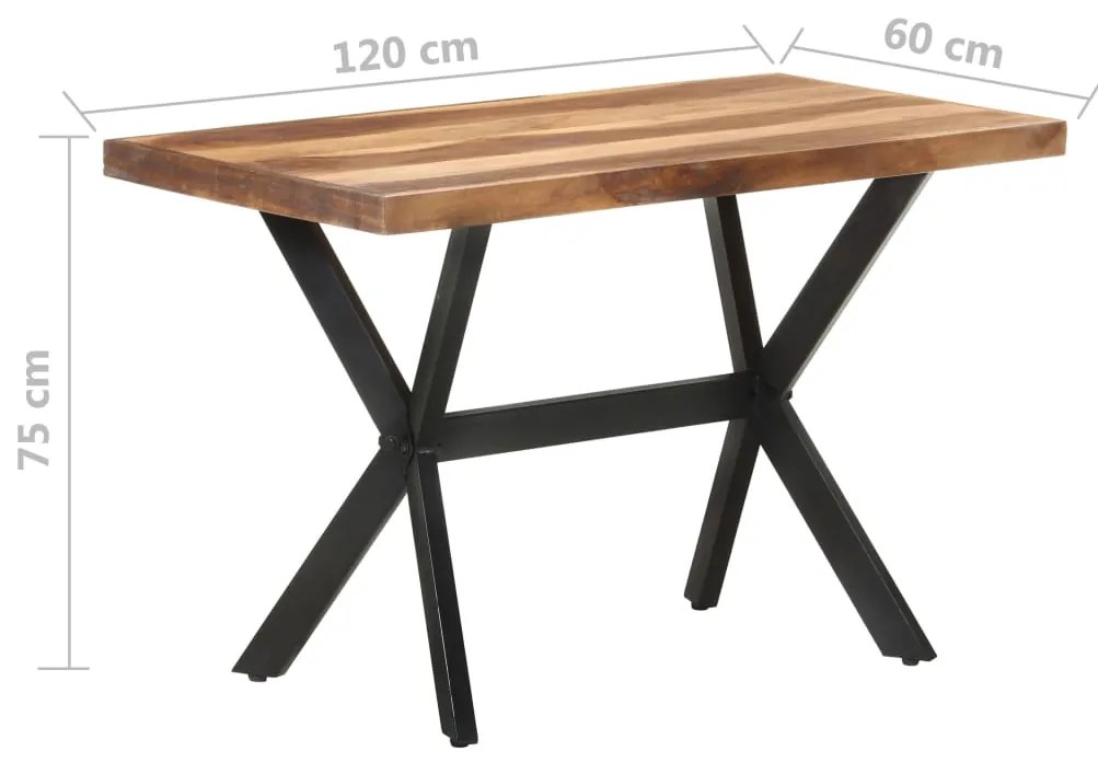 Mesa de jantar 120x60x75 cm madeira maciça c/ acabamento a mel