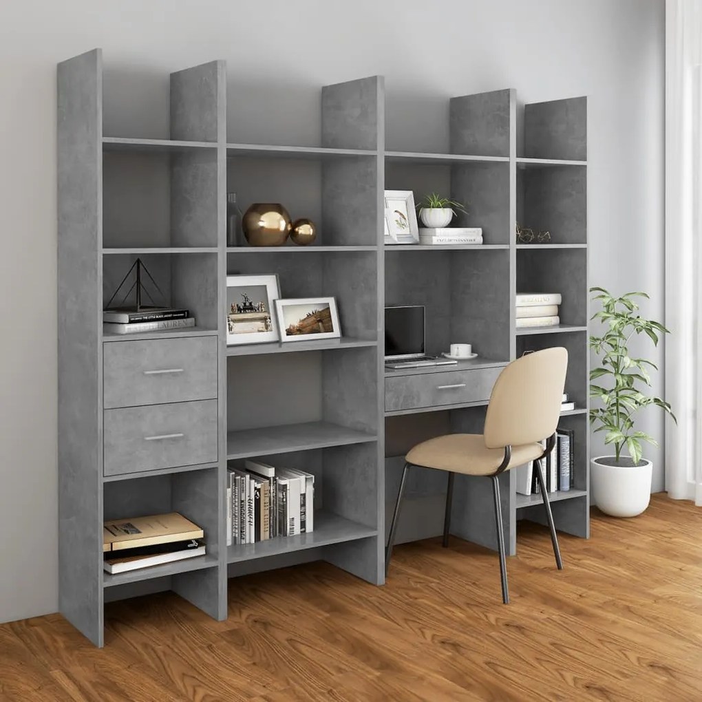 Estante 40x35x180 cm contraplacado cinzento cimento