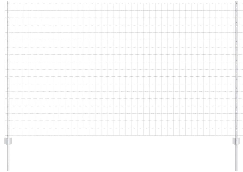 vidaXL Cerca e Poste Prateado 1,4 x 10 m Aço