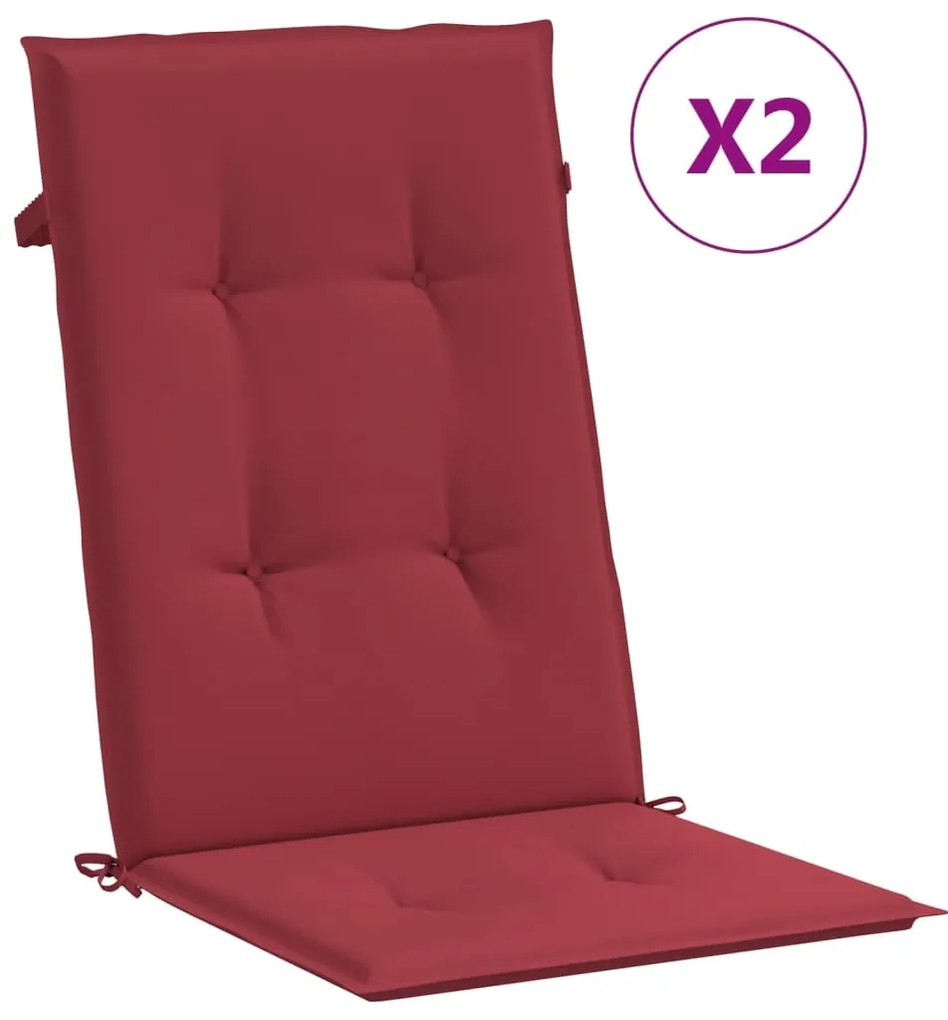 Cadeiras de jardim reclináveis c/ almofadões 2 pcs teca maciça