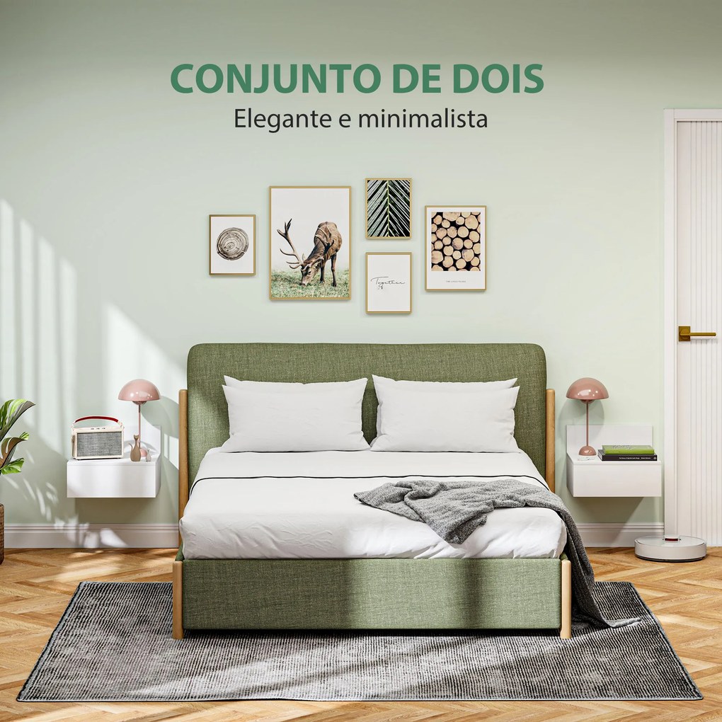 Conjunto de 2 Mesas de Cabeceira Flutuante Conjunto de 2 Mesas de Cabeceira de Parede com Gaveta 43x36,5x30,5 cm Branco