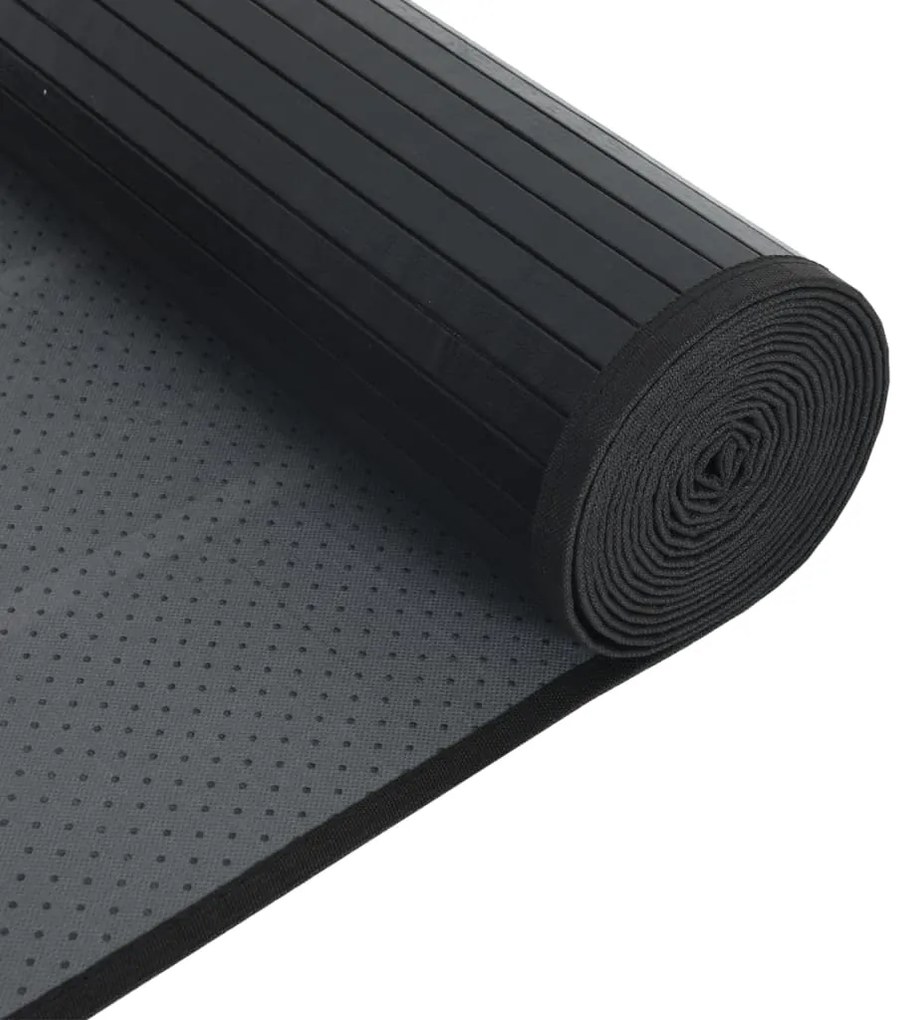 Tapete retangular 60x100 cm bambu preto