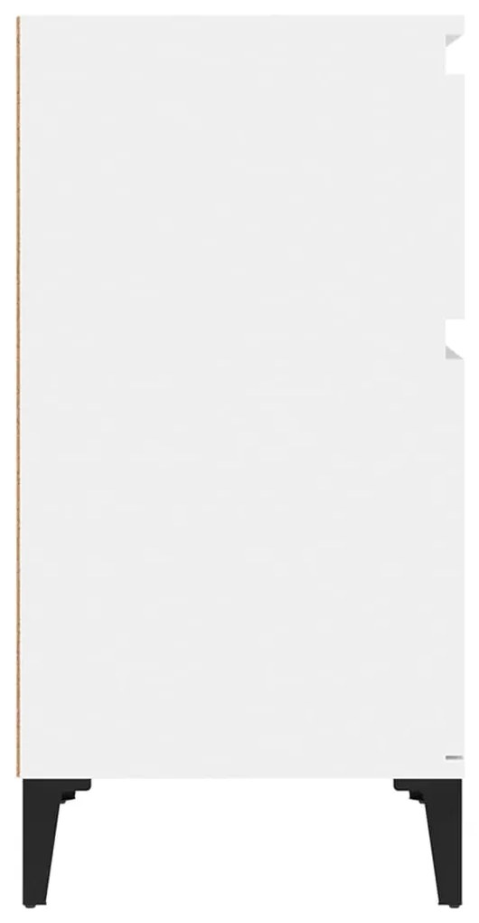Mesas de cabeceira 2 pcs 40x35x70 cm branco brilhante