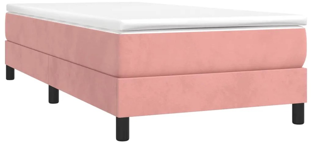 Estrutura de cama 80x200 cm veludo rosa