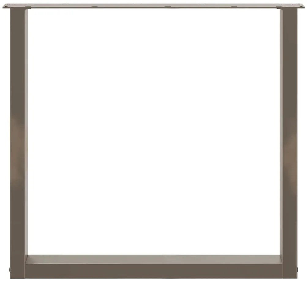 Pés para mesa de jantar em formato de U, 2 peças, aço natural, 90 x (7