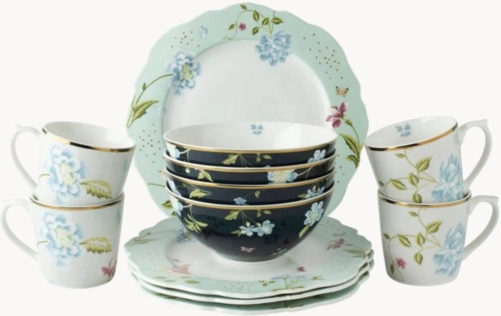 Conjunto de loiça em porcelana Gift, conjunto de 12