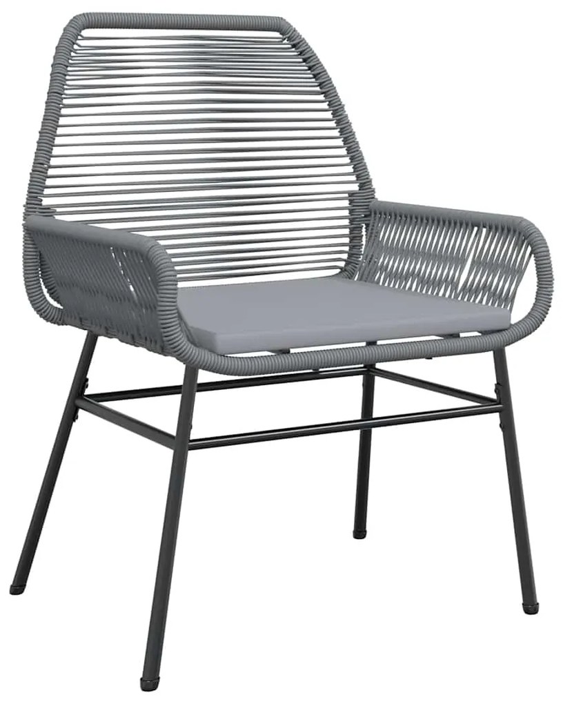 Conjunto jantar jardim 7 peças almofadas vidro vime cinzento PE