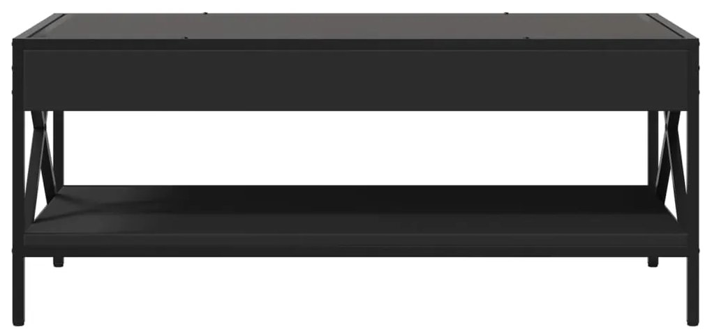 Mesa de centro luzes LED Infinity 90x50x38 cm preto