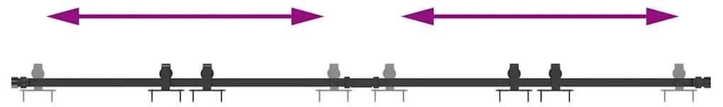 Kit para armário deslizante aço carbono 200 cm