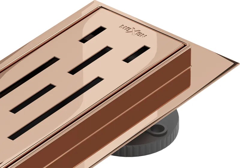 Mexen Flat 360° M01 ralo de duche linear rotativo 100 cm, ouro rosa - 1620100-40