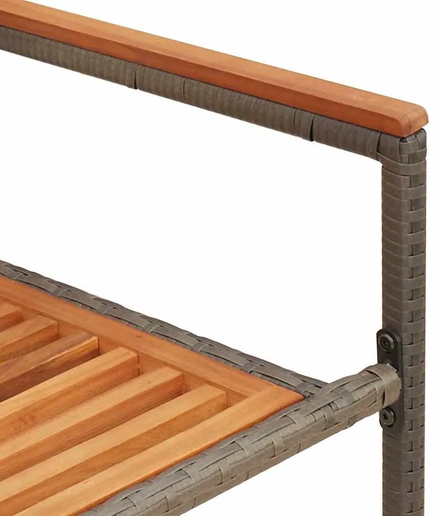 Cadeiras de Jardim Empilháveis - 2 pcs em Rattan Poliéster Cinza