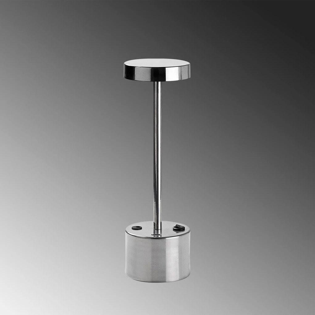 Candeeiro de Mesa Keyf – Cromado – Diâmetro 9 cm, Altura 28 cm