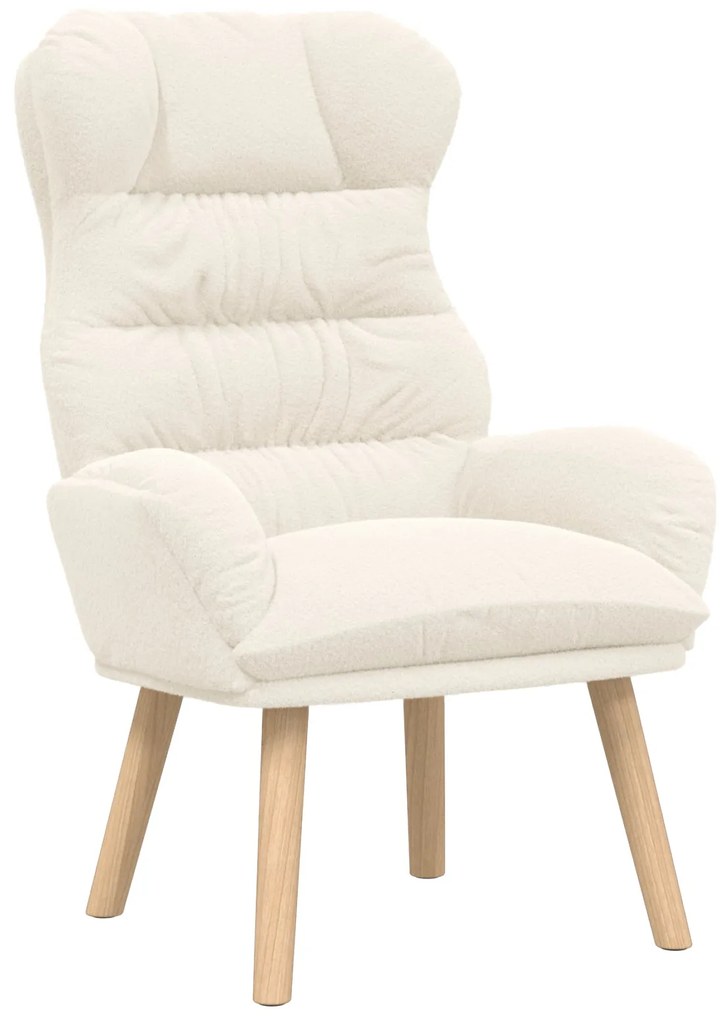 Poltrona Relaxante vidaXL Creme em Tecido Parecido com Lã