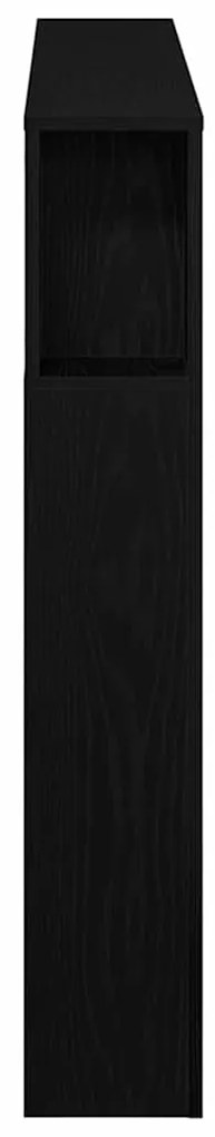 Cabeceira LED vidaXL Carvalho Preto 140x18,5x40 cm Madeira de Engenhar