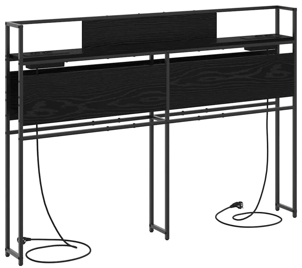 Cabeceira de armazenamento com cabeceira Carvalho preto 135 cm