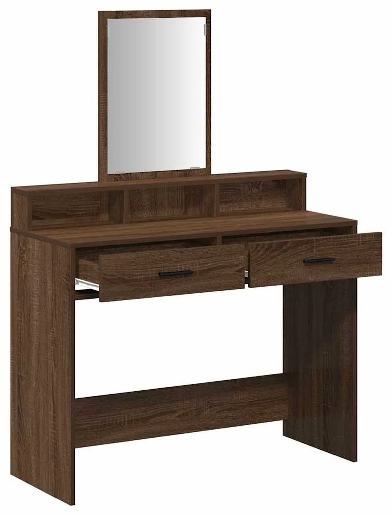 Mesa de Maquilhagem com Gavetas Castanho Carvalho 100x41x140 cm