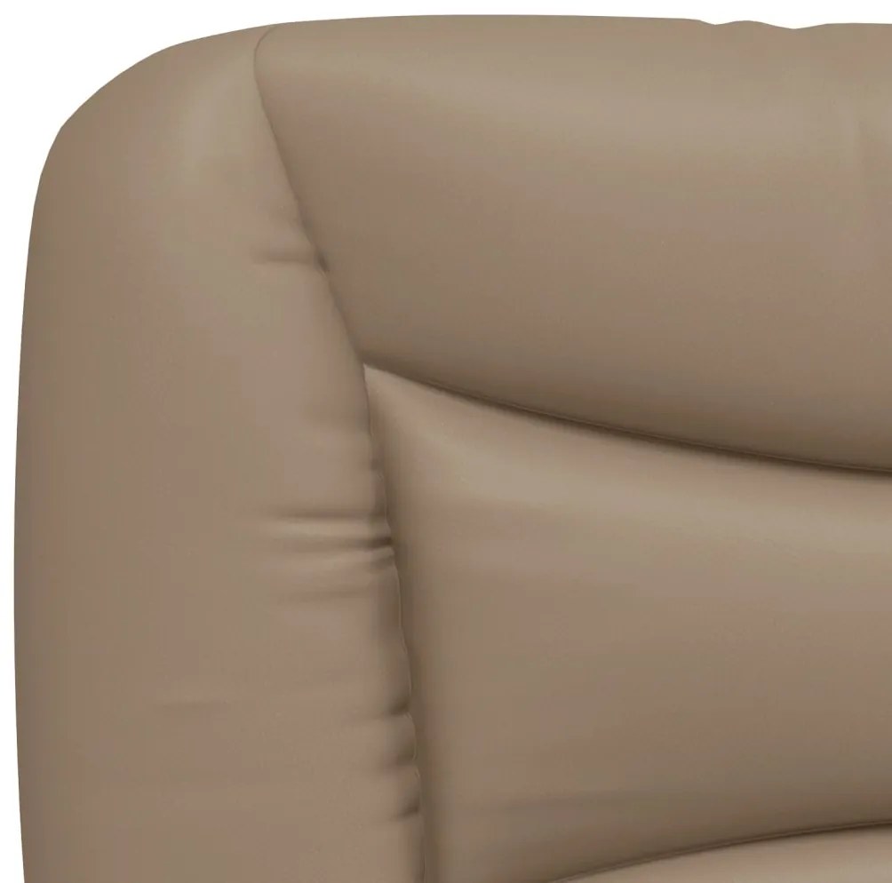 Estrutura cama cabeceira 160x200 cm couro artificial cappuccino