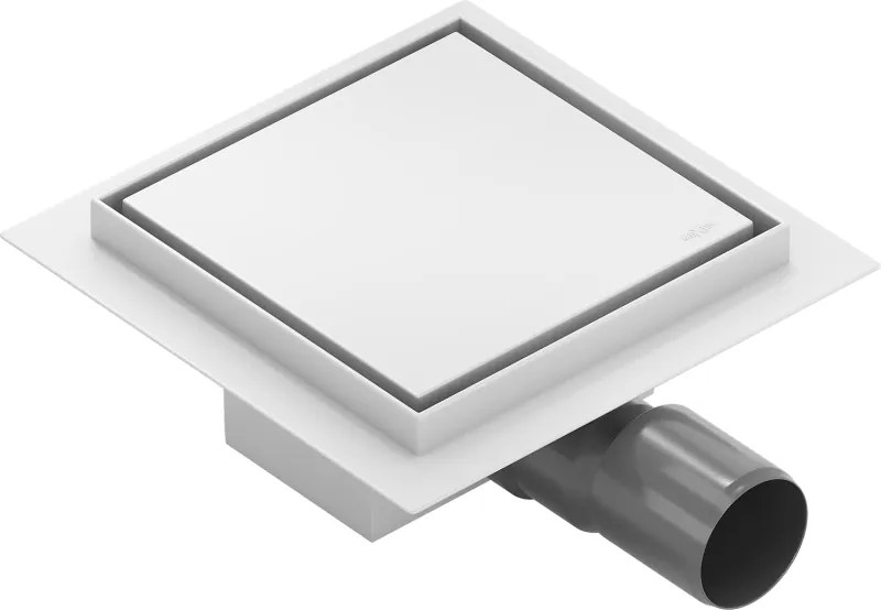 Mexen Flat-Q M13 ralo de chão quadrado 12 x 12 cm, branco - 1210012