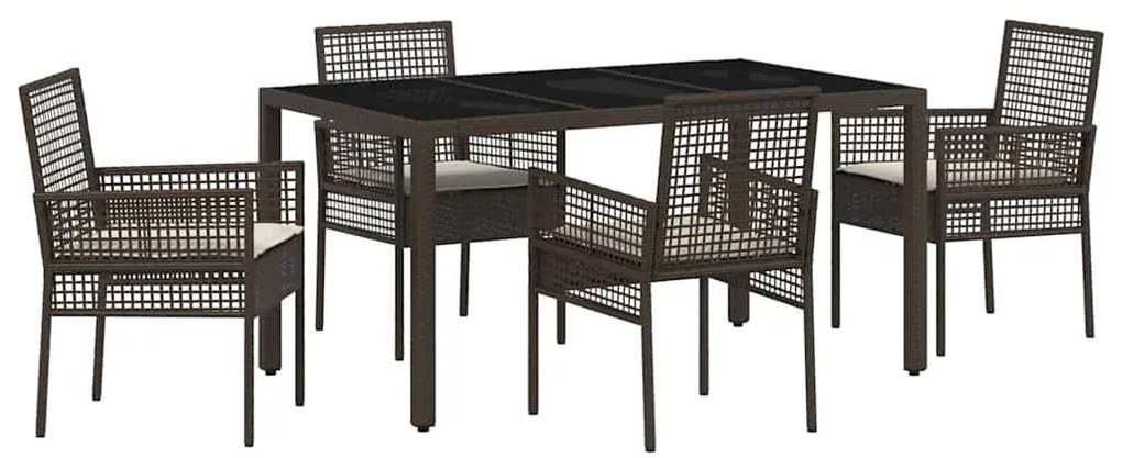 Conjunto de Jantar para Jardim 5 pcs Castanho 150 x 90 x 75 cm