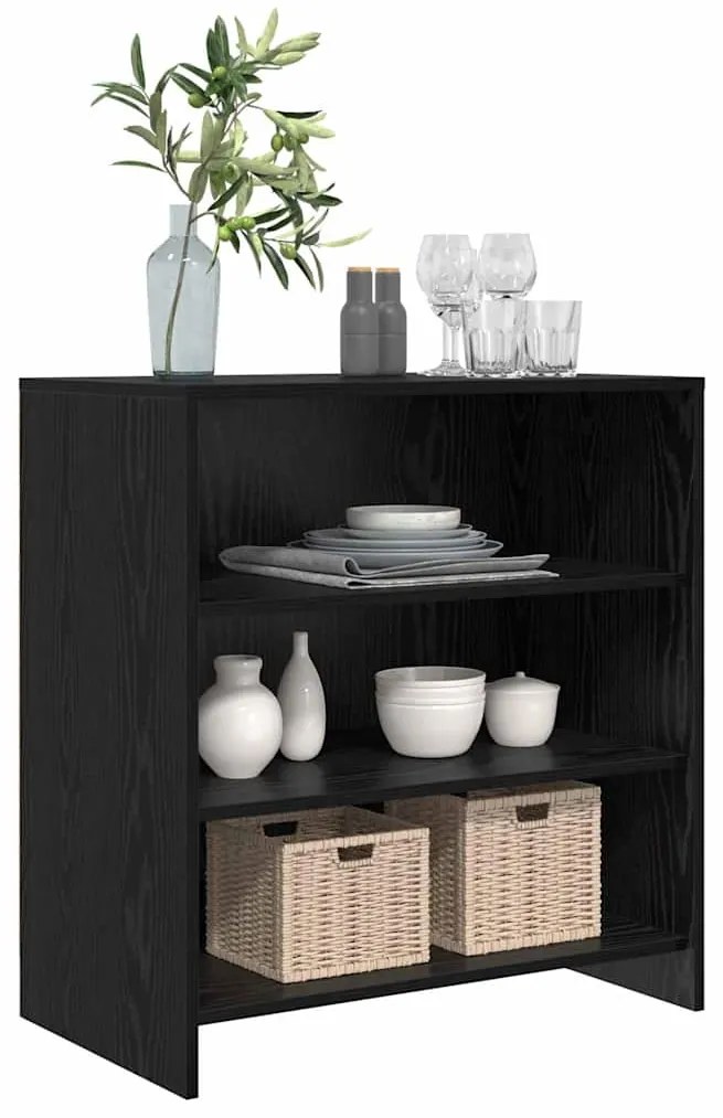 Buffet Carvalho Preto 70x41x75 cm Madeira de Engenharia