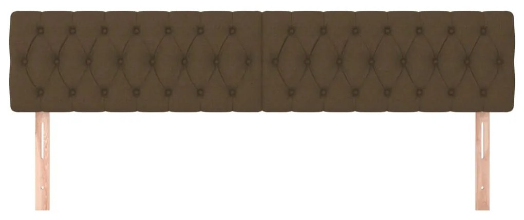 Cabeceira de cama 2 pcs tecido 100x7x78/88 cm castanho -escuro