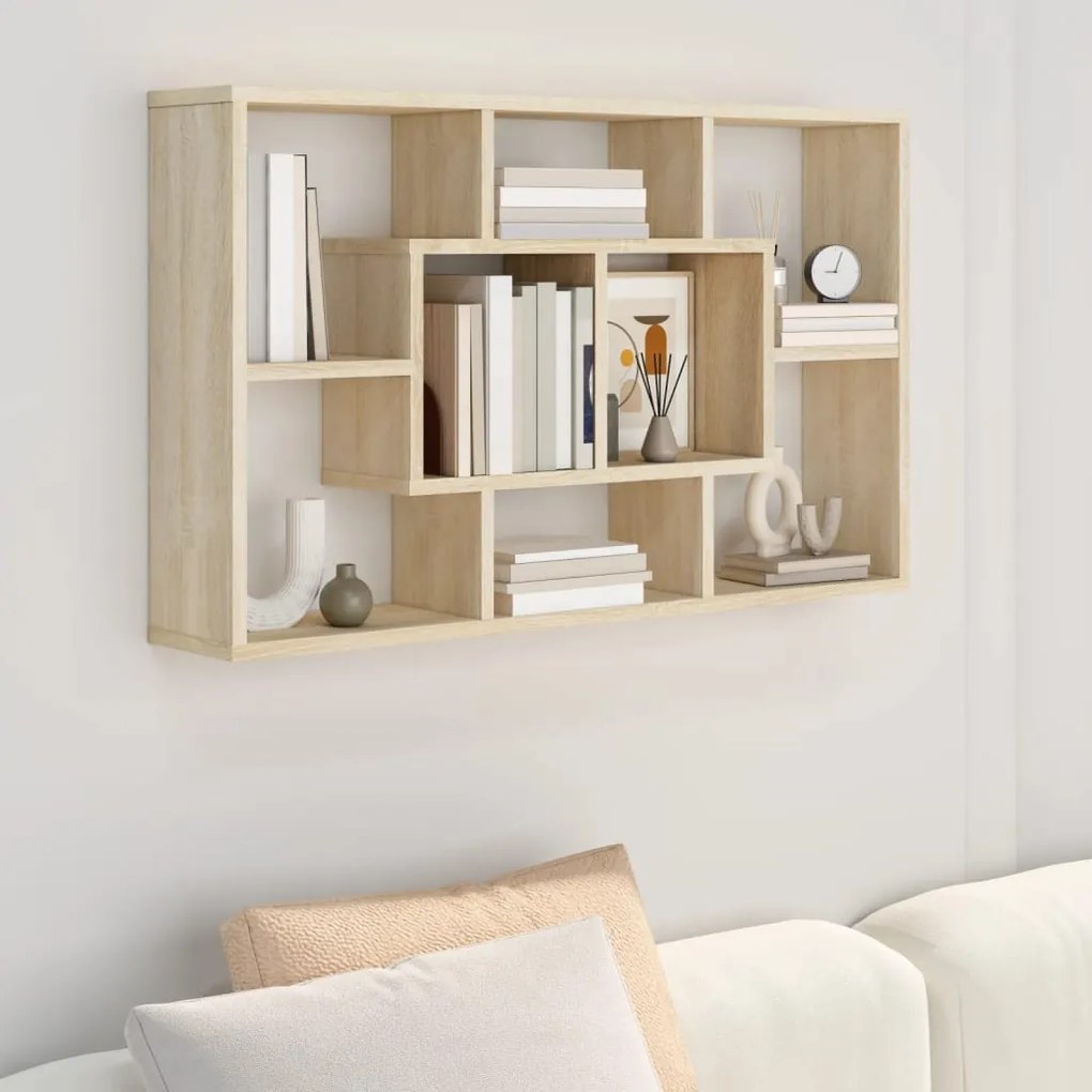 801421 vidaXL Prateleira parede 85x16x52,5cm madeira Sonoma Oak