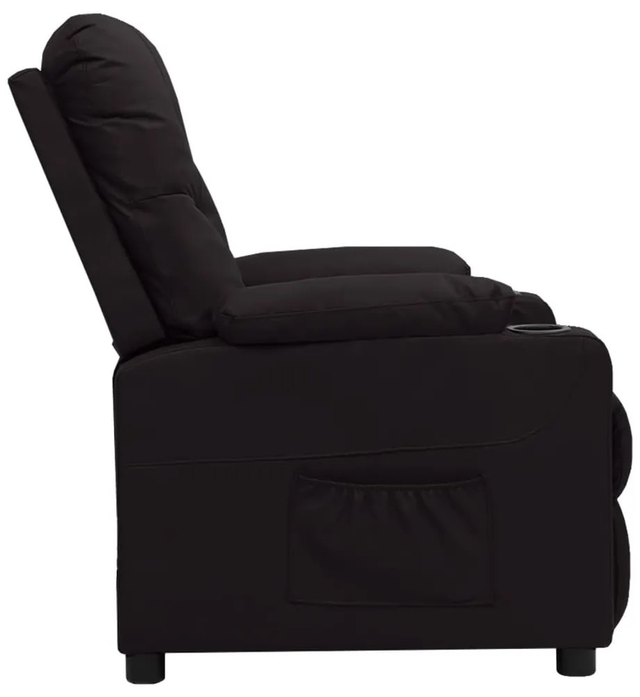 Poltrona reclinável couro artificial preto