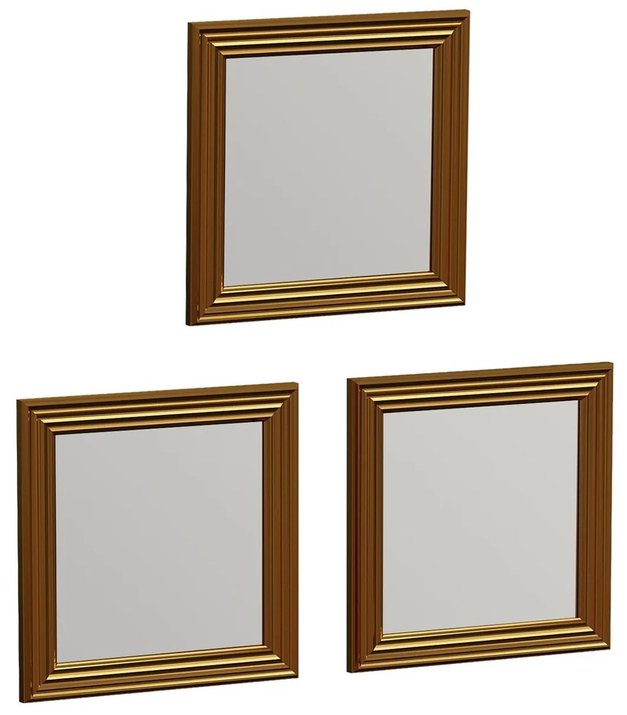 Conjunto de Espelhos Otto – Dourado – 40 x 40 x 3 cm (3 Peças)