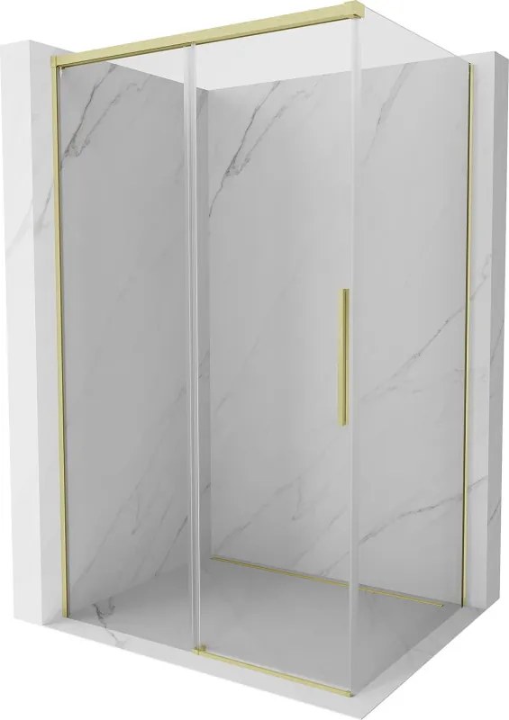 Mexen Rox cabine de duche deslizante 110 x 90 cm, transparente, dourada escovada - 8C2-110-090-55-00