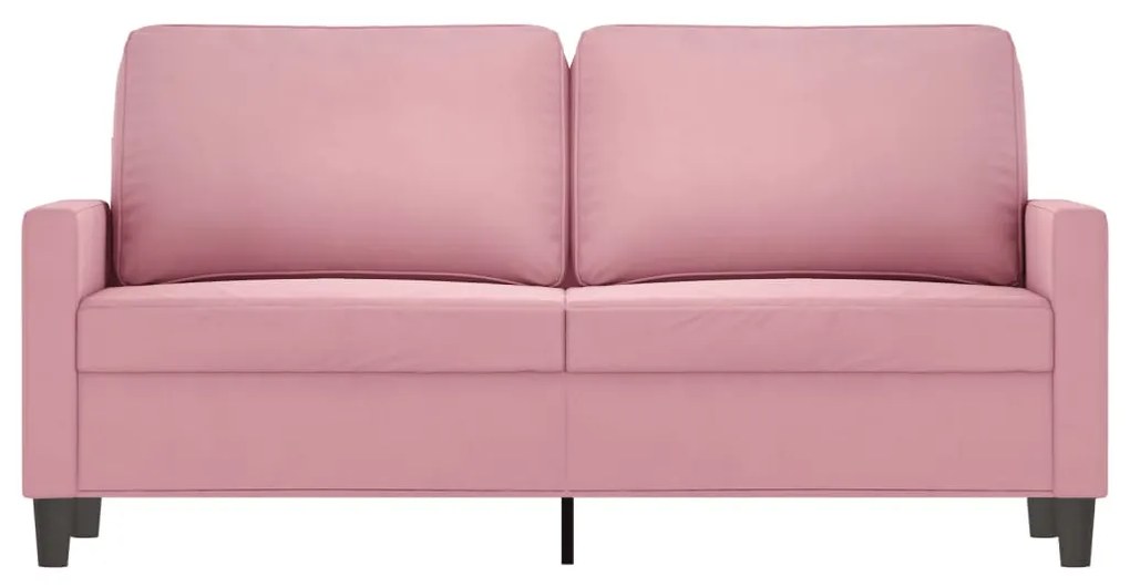 Sofá de 2 lugares veludo 140 cm rosa