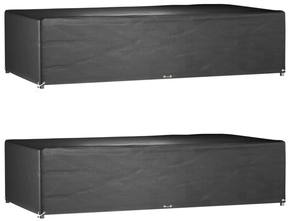 Capas p/ mobília jardim 2 pcs 12 ilhós 315x160x75 cm retangular