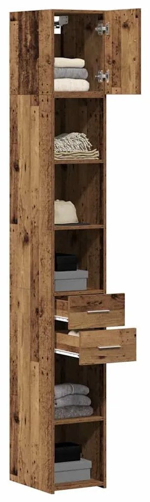 Armário Slim vidaXL Madeira Antiga 30x42.5x225 cm Madeira Engenharia