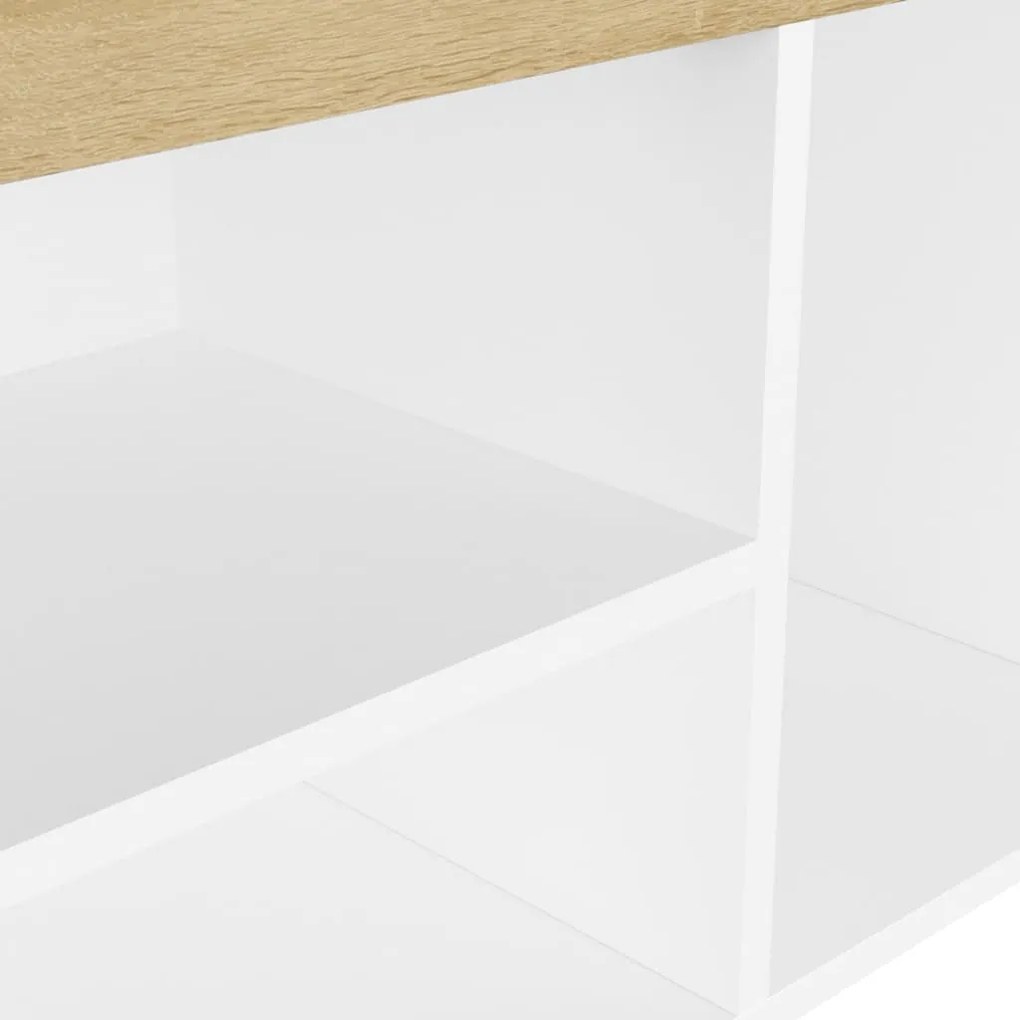 Banco sapateira + almofadão 80x30x47cm contrap. branco/sonoma