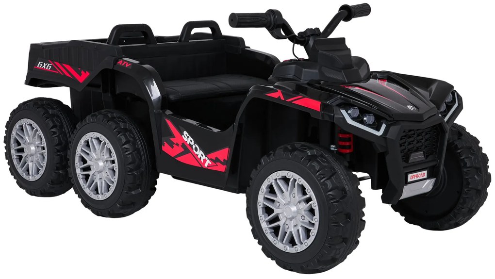 Moto 4 elétrica para crianças 12V 4x4 Sport TX ATV, Rodas Espuma EVA, assento couro ecológico Preta