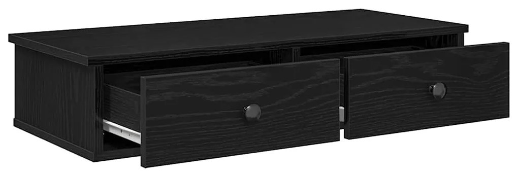 Prateleira parede c/ gavetas 80x34x17 cm deriv. madeira preto