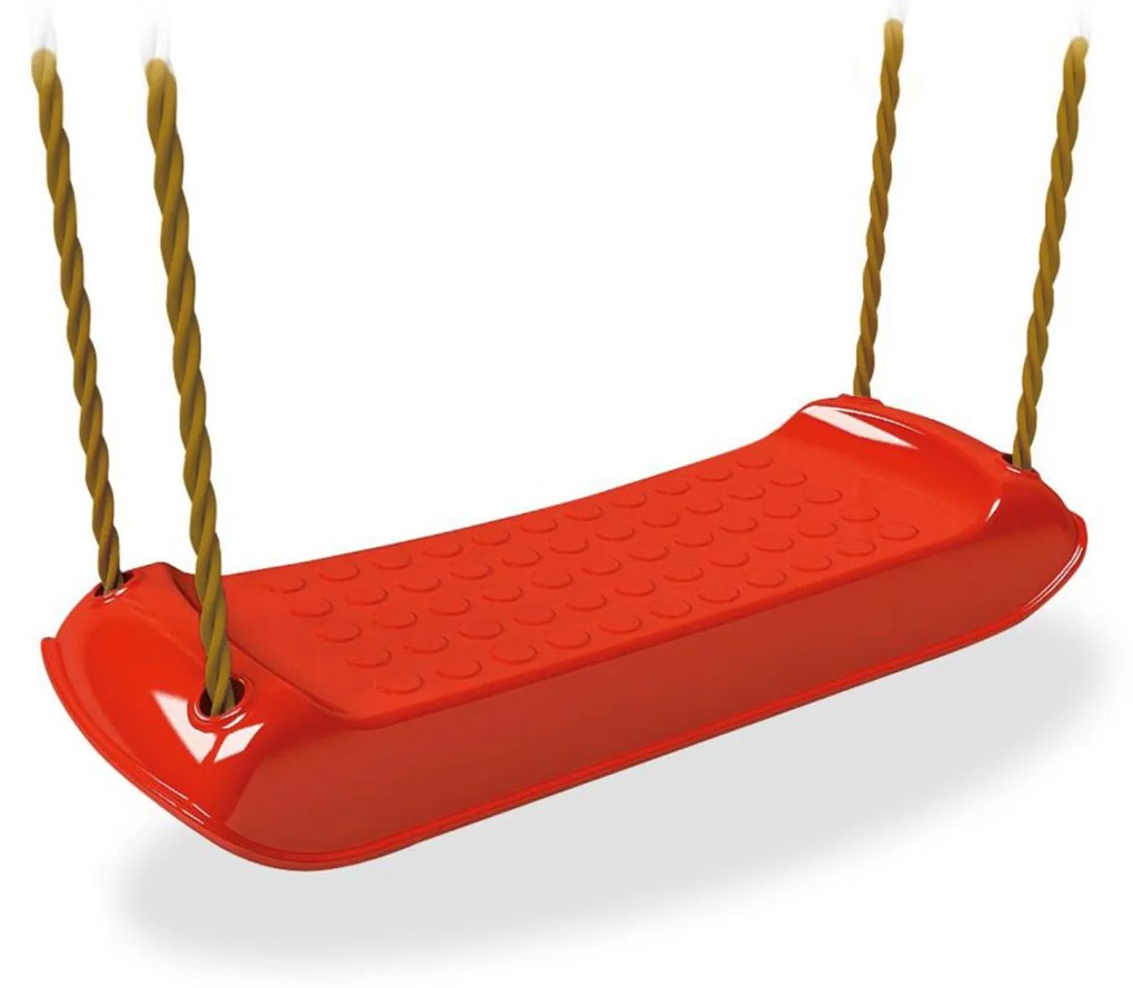 Baloiço Assento com Cordas Plástico Vermelho 44X29cm