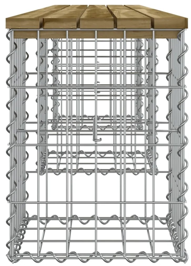 Banco de jardim c/ design gabião 203x31x42 cm pinho impregnado