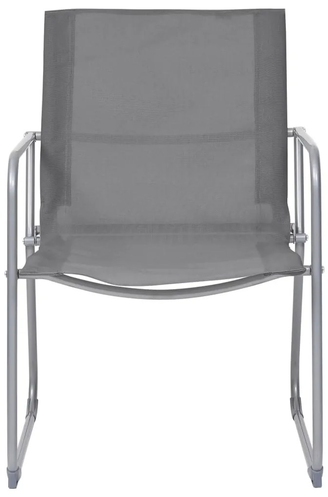 4 pcs conjunto lounge para jardim tecido e aço cinzento