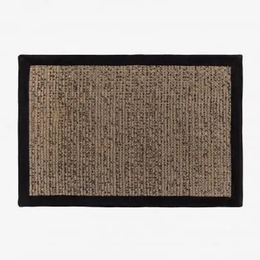 Felpudo Retangular 40x60 Em Juta Gimendy Preto - Sklum
