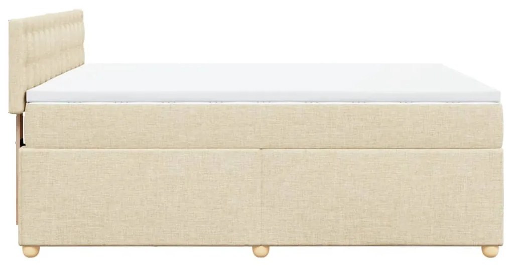 Cama com molas/colchão 140x200 cm tecido cor creme