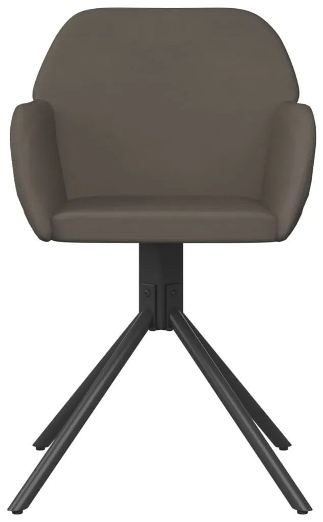 Cadeiras de jantar giratórias 2 pcs veludo cinzento-escuro