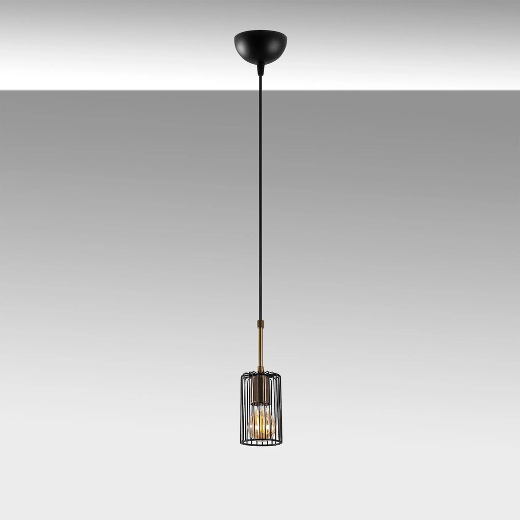 Lustre Kemtel – Preto Antique – 16 x 16 x 36 cm