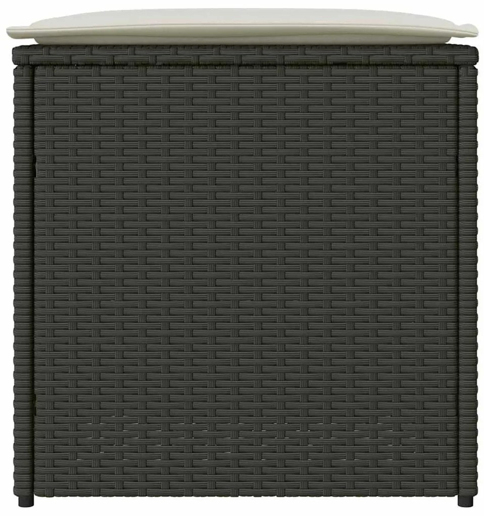 Caixa de Almofadas Preta 50x50x50 cm Vime Poliéster