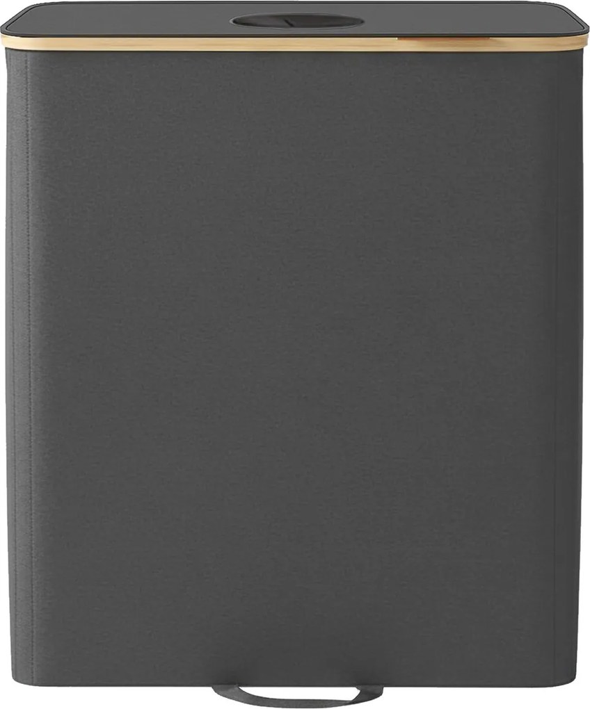 Caixote lixo para garrafas de 140 L, recipiente de reciclagem com tampa e saco interior 52,5 x 38,5 x 70,5 cm cinza-bege