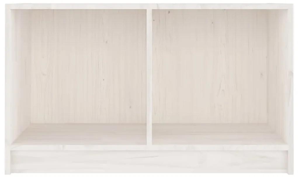 Móvel de TV 70x33x42 cm madeira de pinho maciça branco