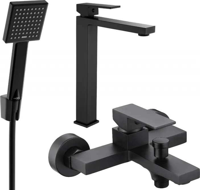 Mexen Uno R45 conjunto de banho, preto - 71413R45-70