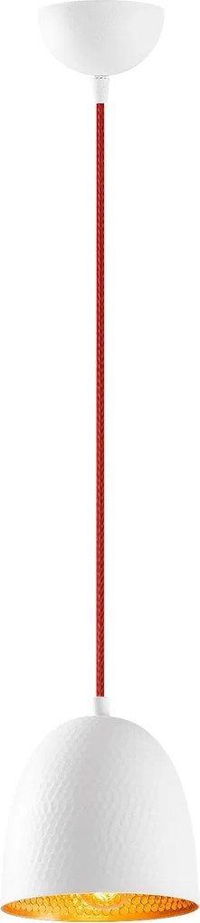Candeeiro Chandelier Tattoo – Branco/Vermelho – 16 x 16 cm